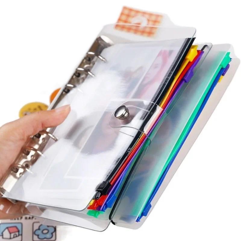 

A5 Size Random Prints Loose-leaf File Pocket Zipper Lock Binder File Folder Index Insert Page Bag Organiser File Jackets Bag
