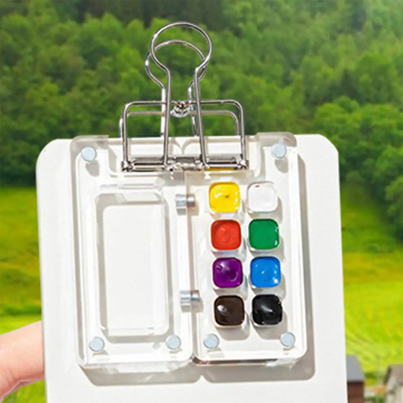 

New Multi Colors Acrylic Mini Watercolor Palette Portable Paint Box Travel Painting Watercolor Paint Square Tray Art Supplies