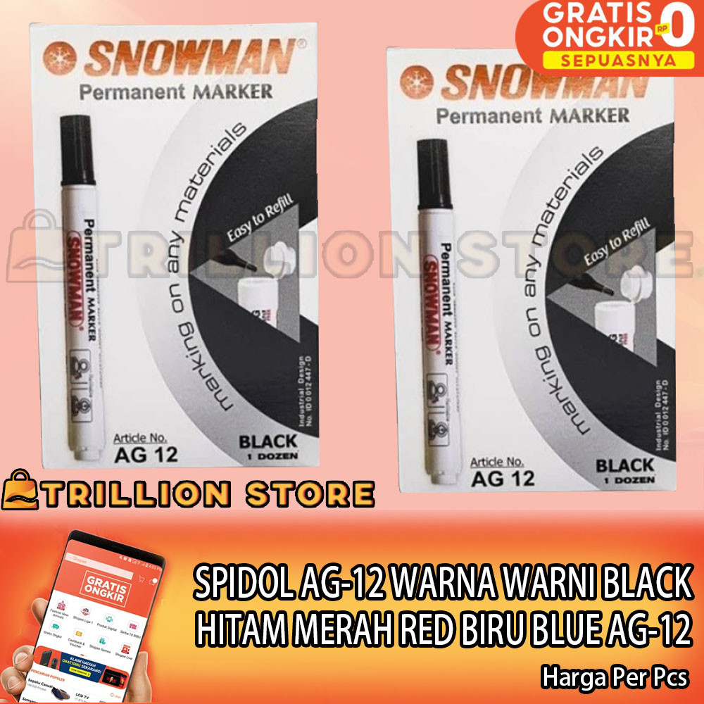 

Spidol Snowman Permanent Ag 12 Ag12 Snowmen Permanen Waterproof Tahan Air Fineliner Marking Pen Sepidol Per Pcs Fineliner Alat Tulis Buku Barang Anti Water Smp Sma Sd Tinta Warna Warni Merah Biru Hitam Item Blue Red Black Menulis