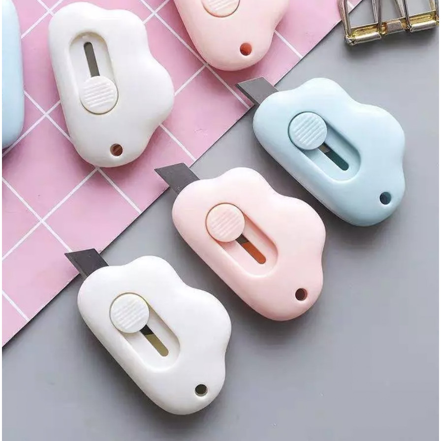 

Mini Cutter Cloud Design Pisau Kecil Pemotong Kertas Portable Mini Cutter Silet Kecil Lucu