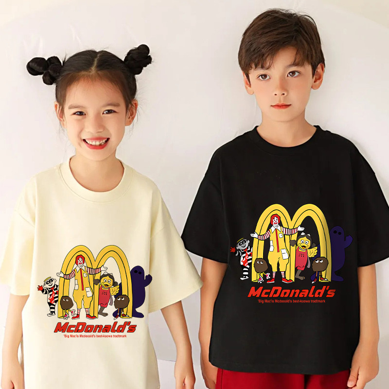 PAPAOO. Kaos Anak Pola Kartun McDonald Unisex 2-15THN Anak Laki Laki & Anak Perempuan One Piece Katu