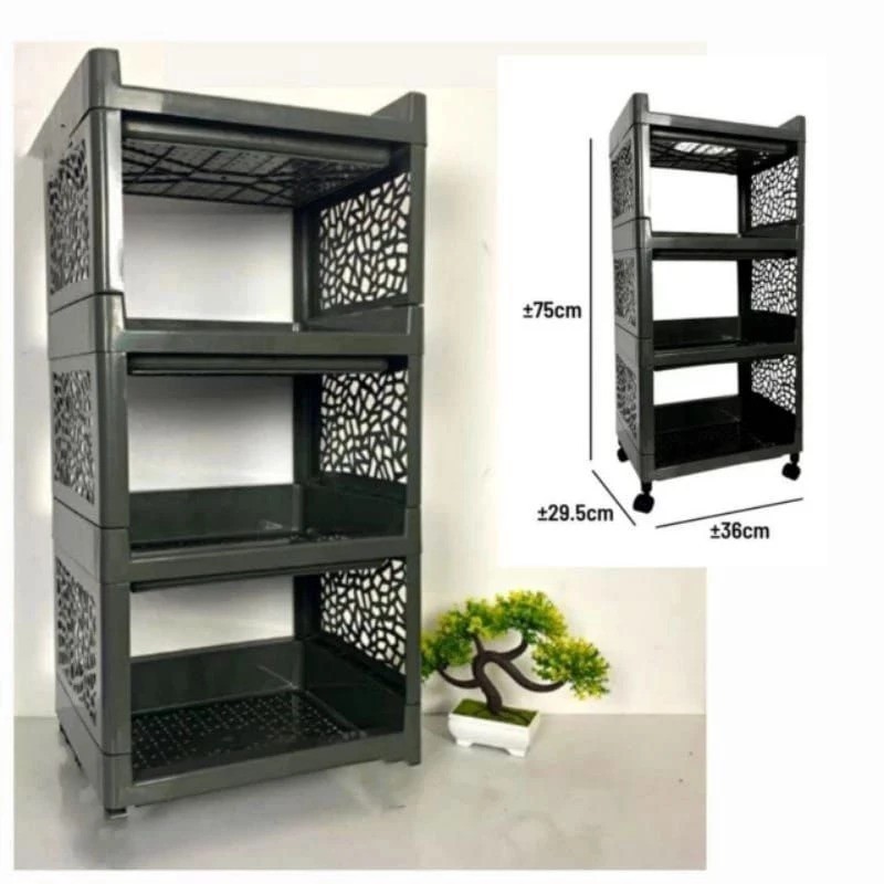 Rak Apartemen Plastik 4 Susun / Rak 4 susun / Rak Yoyo