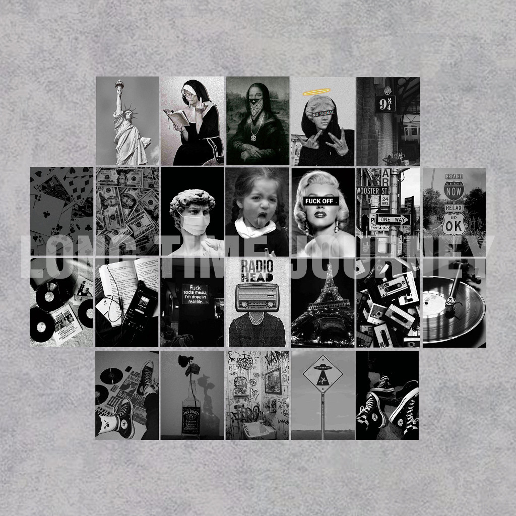 Stiker  Black & White12 pcs Poster Aesthetic Poster tumblr wall