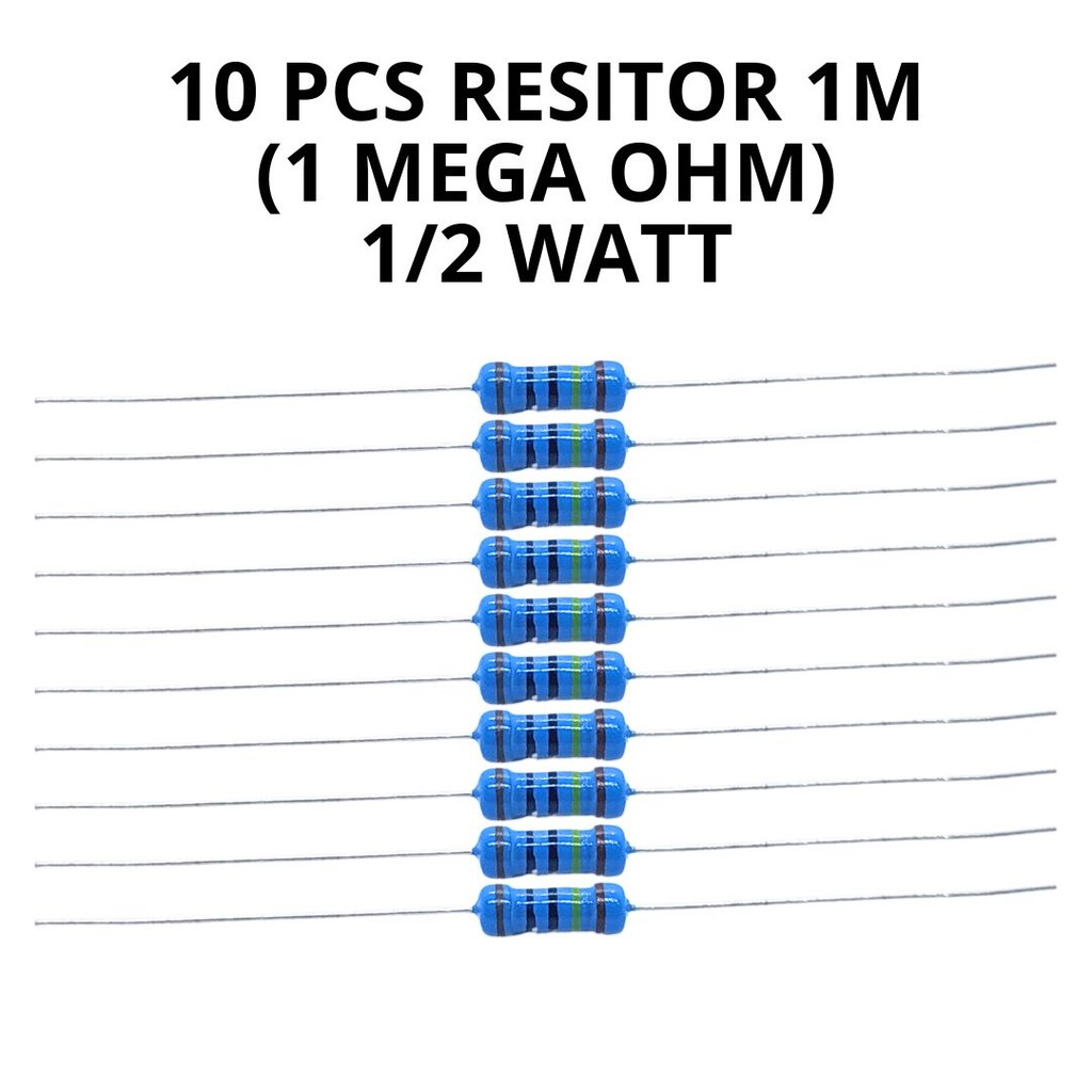 10 PCS RESISTOR 1M 1MEGA  1 MEGA OHM 1/2 WATT