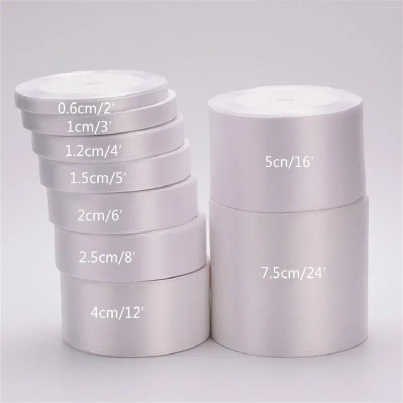 

Hot sale (25yards/roll)6mm-75mm white Silk Satin Ribbons Wedding Decorative Ribbon gift Wrapping DIY Handmade Materials 9 size