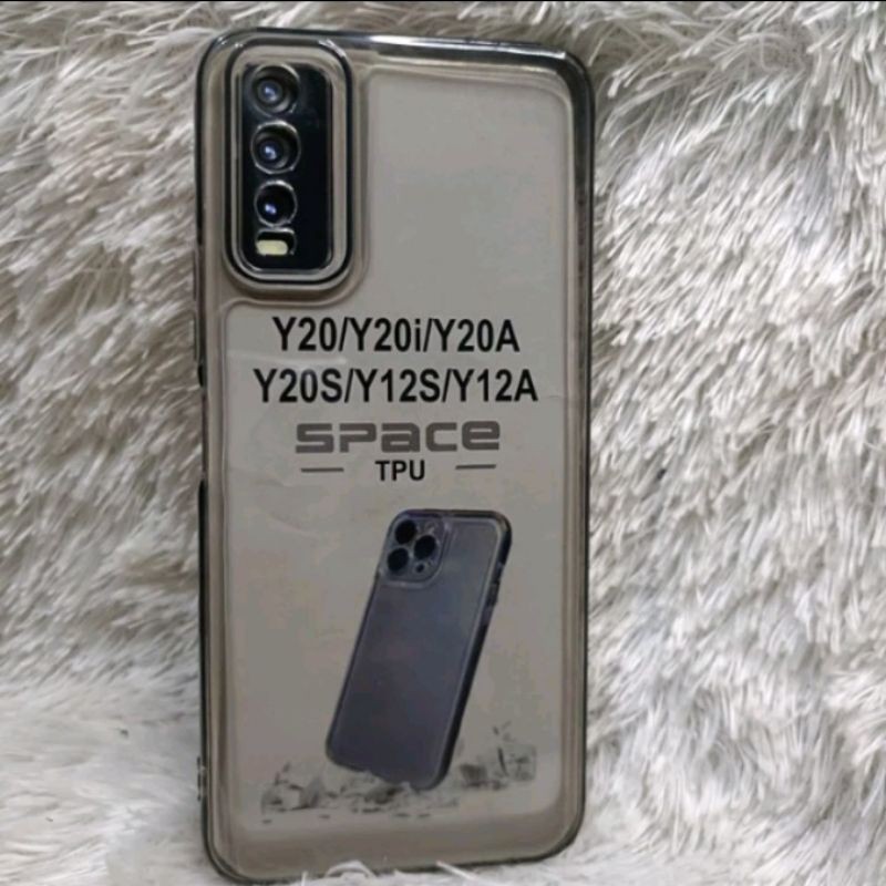 SOFTCASE CASE CLEAR HITAM VIVO Y12S/Y20/Y20i/Y20S/Y20S(G) SLIKON CASE BENING HITAM