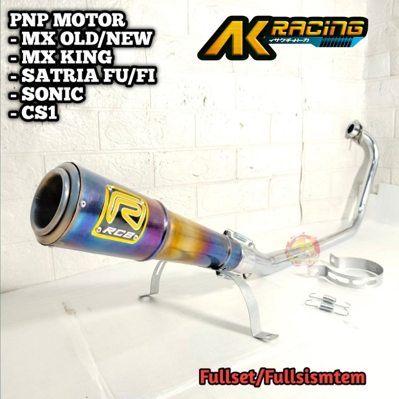 Knalpot Racing RCB Ultra Bluemoon Hitam Motor MX New MX Old MX King Satria FU Satria FI Sonic CS1