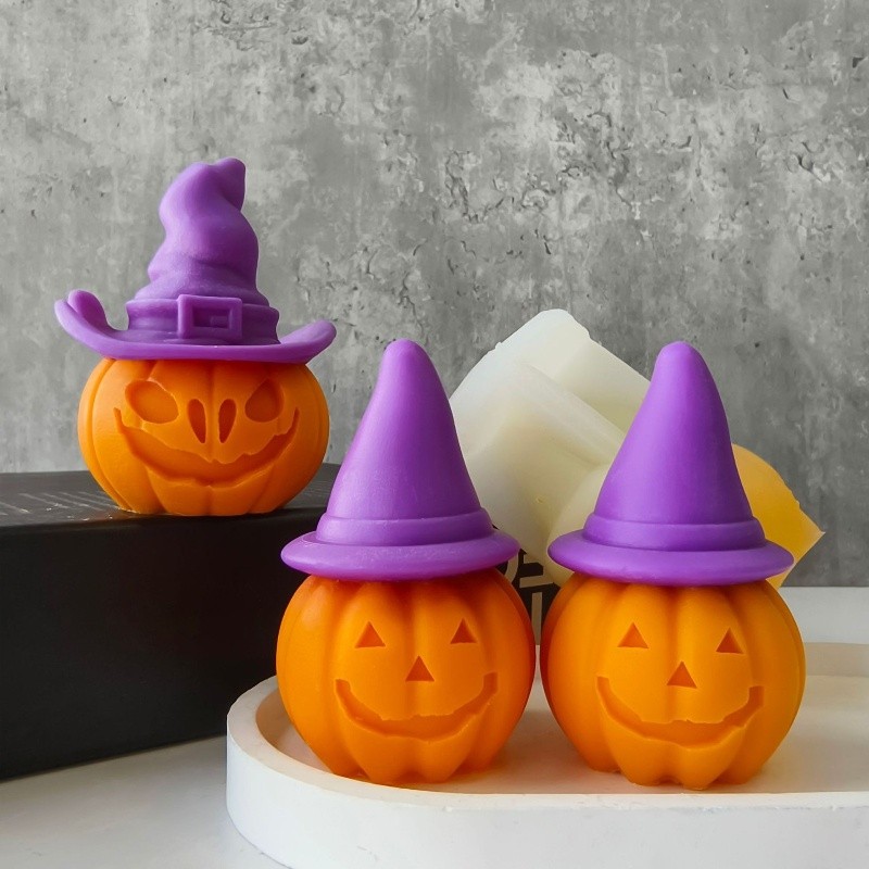 

DIY Evil Pumpkin Hat Candle Silicone Mold Gypsum Aromatherapy Candlestick Decorative Accessories Ornament Epoxy Resin Mold Craft