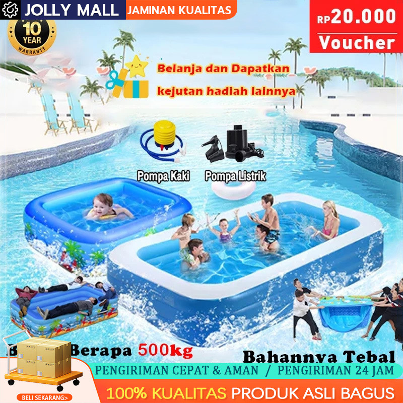 【Beli Satu Dan Dapatkan Tiga Belas】Kolam Renang Keluarga Tiup Besar Mainan Kolam Kolam Renang Anak D
