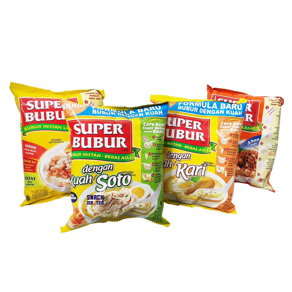 SUPER BUBUR INSTAN SUPER BUBUR AYAM SUPER BUBUR SAPI SUPER BUBUR CUP RENCENG 64GR 49GR