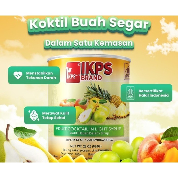 

Fruit Cocktail In Light Syrup 820g IKPS / Koktail Buah / Buah Campur