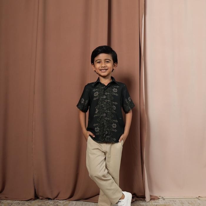 Kaleela.id - VOL.2  Koko Anak Family Set Elegan - Side Black, L