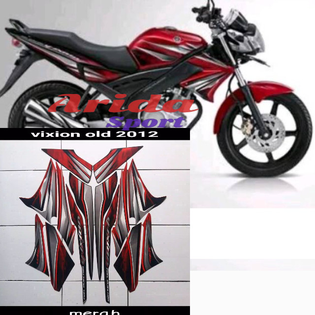 Striping Stiker sticker lis body yamaha vixion old lama thn 2011 2012 merah hitam stiker motor vixio