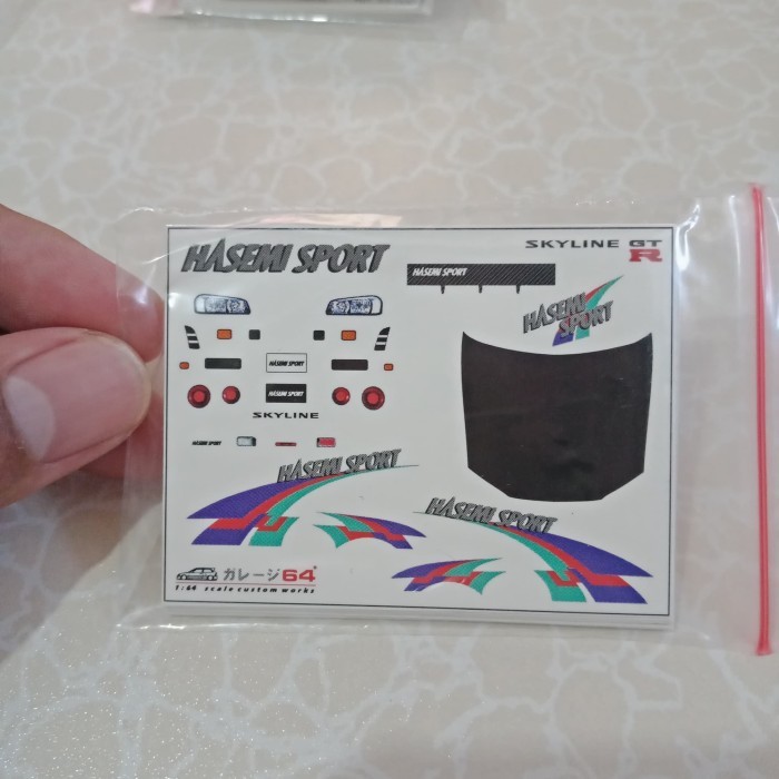 Decal hotwheels Nissan skyline R34 Hasemi Sport (transparant decal)
