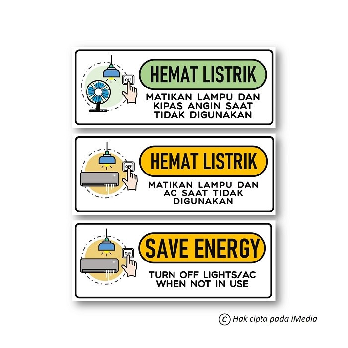 

Stiker Hemat Listrik - Sticker Save Energy Vynil Waterproof