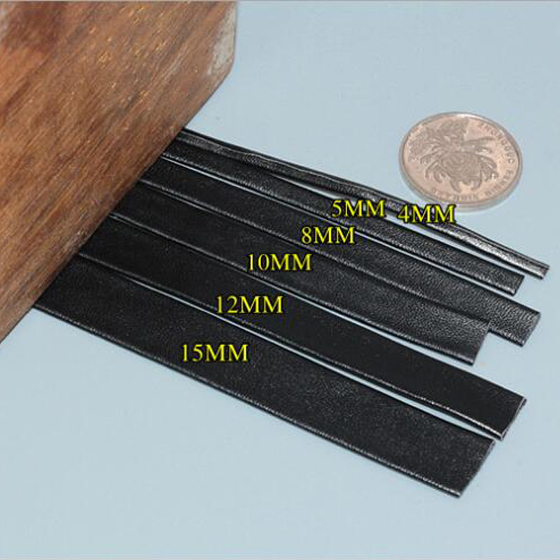 

5 Yard Black PU Synthetic Leather Cord 4 5 8 10 12 15MM Width Flat Faux Leather Strap for DIY Bracelets Jewelry Making Finding