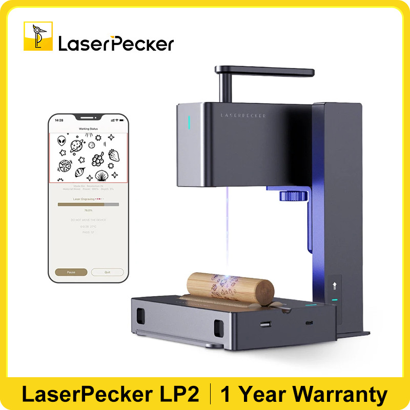 

LaserPecker Laser Engraving Machine MINI handheld Portable Cutter Engraver With Bluetooth 5.0 2k For Paper wood Leather LP2