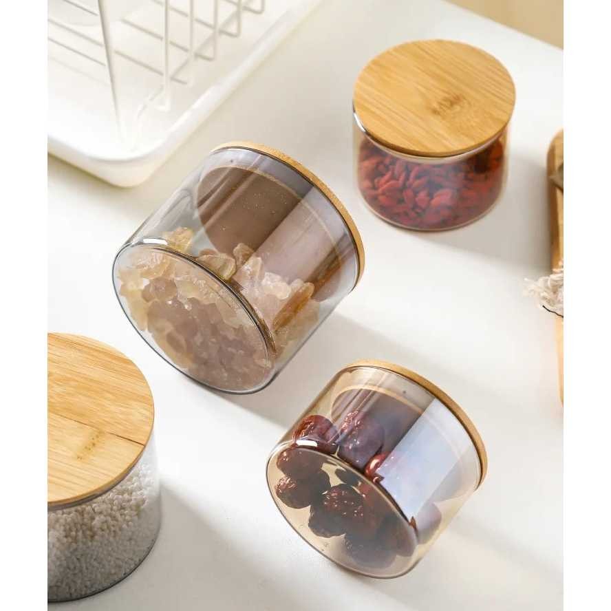 Toples Kaca Estetik Mini Kue Kering Nastar Toples Kaca Penyimpanan Makanan Sealed Storage Glass Jar