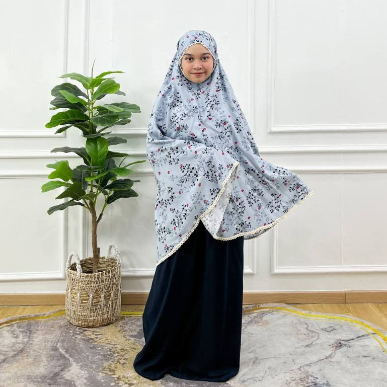 PRILLY BUSANA - Hamidah Mukena Anak - Mukena Couple Ibu Anak - Telekung motif Set Sajadah