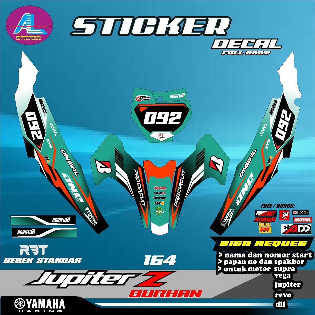 Sticker Rbt Striping Motor Decal Jupiter Z Burhan New Full Body Motor Rbt Bebek Modif Supermoto Desa