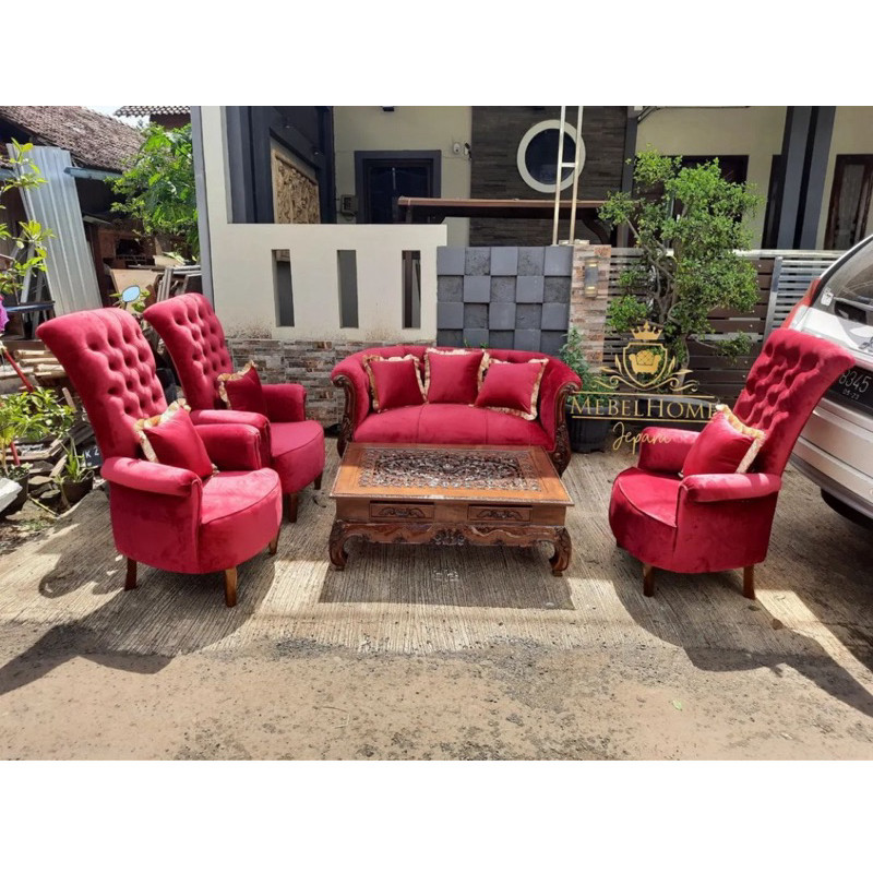 kursi tamu sofa kayu jati,kursi tamu sofa chasterfield