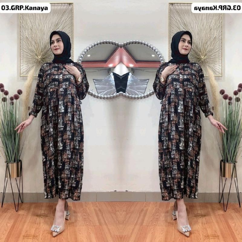 Gamis KANAYA Gamis Lebaran Premium Bahan Rayon Gamis Lebaran Motif Bisa COD