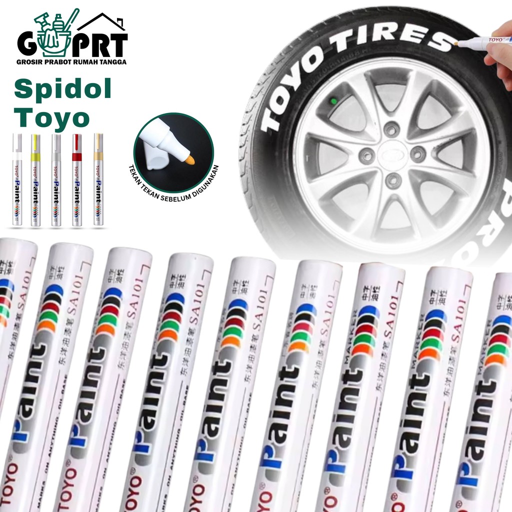 

Spidol Ban Mobil Motor TOYO Karet Car Tyre Paint Marker Spidol Warna Warni Original Permanen