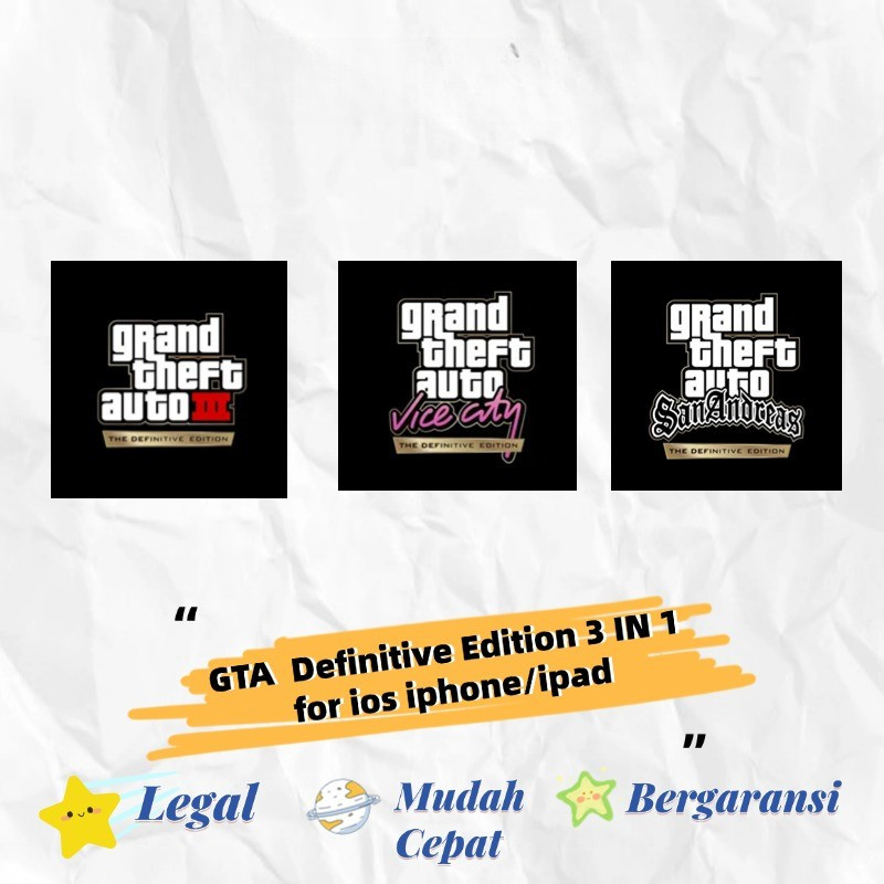 3 IN 1 GTA San Andreas Definitive Edition/Vice City Definitive edition /GTA III Definitive Edition G