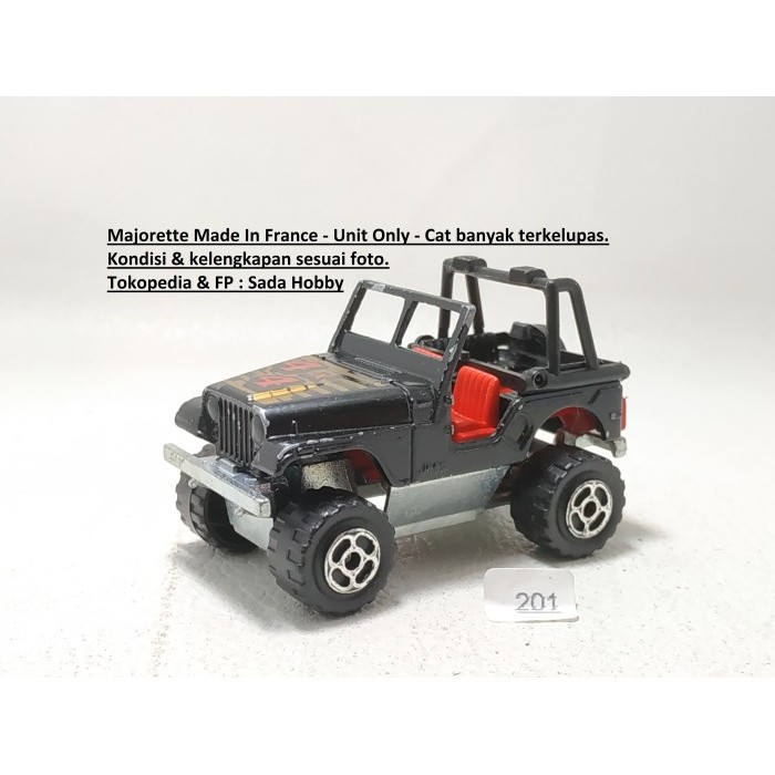 Diecast Majorette Jeep CJ-7 4x4 France Hitam Unit Only