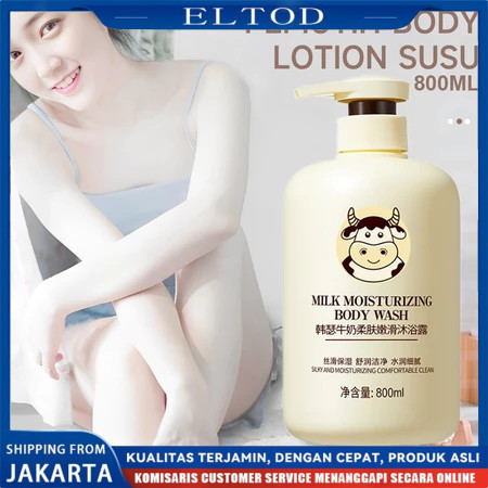 [COD]800ML Milk Sabun pemutih badan Shower gel susu Sabun Mandi Cair Body Wash Susu Kambing Pemutih 