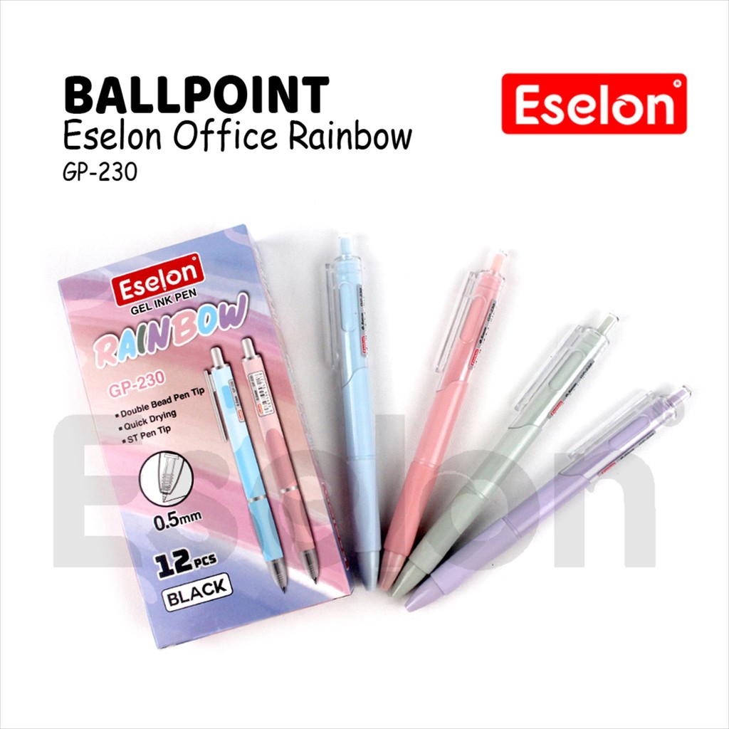 

12pcs Pulpen Gel Office Cetek ES-230 /Double Bead Quick Dry Gel Pen