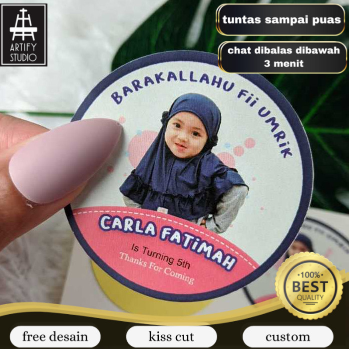 

Artify 5-8 Sticker Ulang Tahun Anak Bulat Stiker Chromo Ultah Free Desain Template Happy Birthday