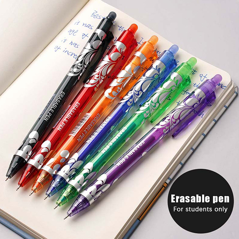 

6Pc 0.5mm Creative Colorful Erasable Gel Pen Multi-color Kawaii Erasable Pressing Gel Pens Student Stationery Office Supplies