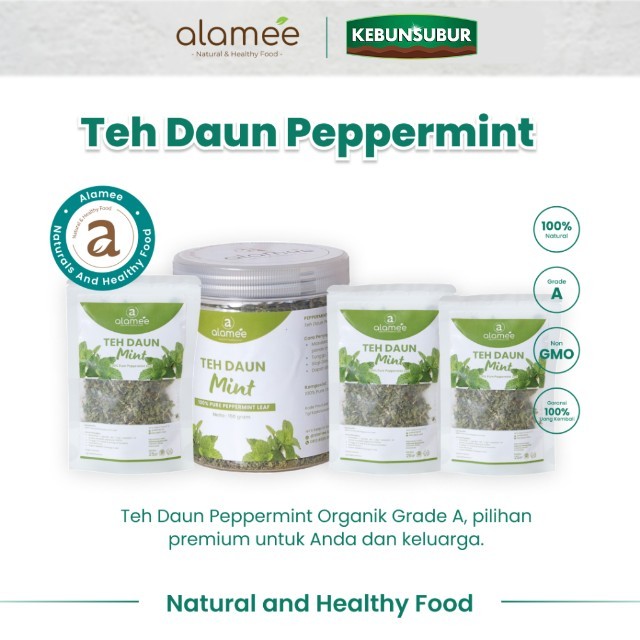 

ALAMEE Teh Daun Peppermint Leaf Tea Pepper Mint Organik Kering Dried Premium kebunsubur