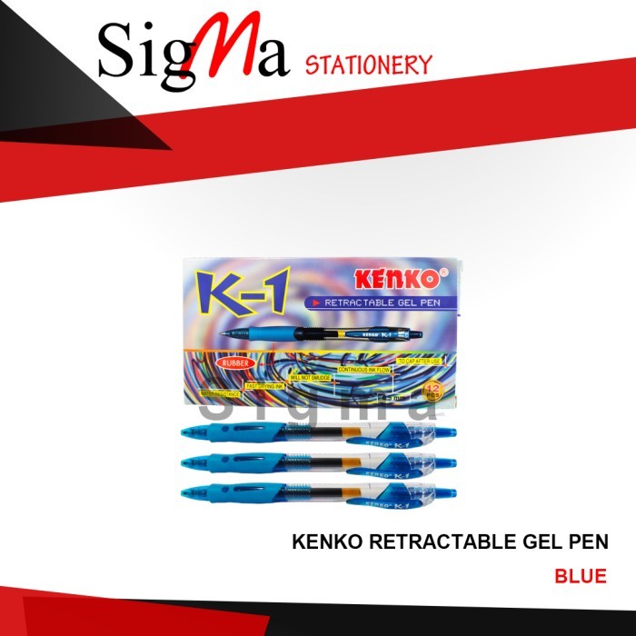 

[ P R O M O ] Pulpen Gel Kenko K1 / Retractable Gel Pen LUSINAN - Biru