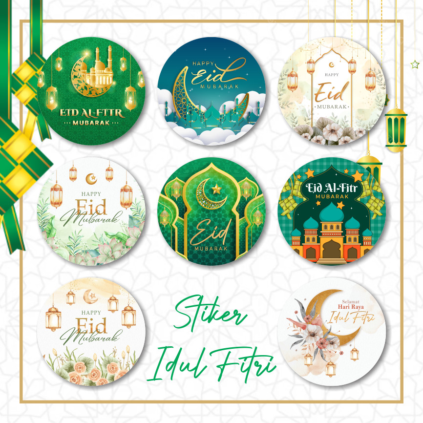 

Stiker Label (5cm) 50 Pcs / Stiker Idul Fitri EID MUBARAK / Stiker Toples Kue Kering Stiker Lebaran