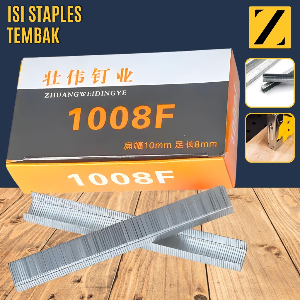 

Isi Staples Manual 2200 PCS Refill Stapler Tembak Guntacker TR13/8 Steples Jok Motor Sofa Furniture