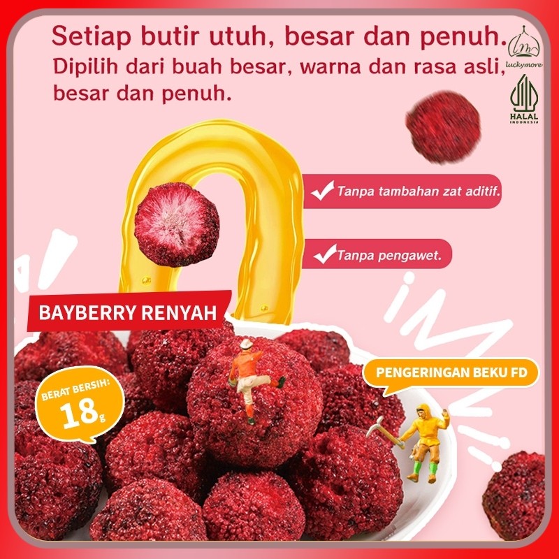 

[Luckymore] HALAL Bayberry Renyah 18g- Bayberry Beku Kering yang Asam Manis, Camilan Sehat dan Alami | Bayberry Beku Kering, Camilan Asam Manis, Buah Kering Sehat, Camilan Buah Alami, Tanpa Pengawet.