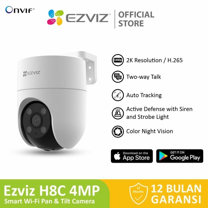 Ezviz H8c 4MP 2K+ Outdoor CCTV Pan &amp; Tilt Wifi IP Camera Auto Tracking