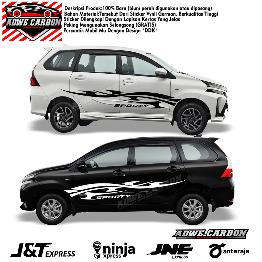 Stiker Stiker Mobil Cutting Sticker avanza xenia sigra ertiga xl7 sporty sticker terbaru