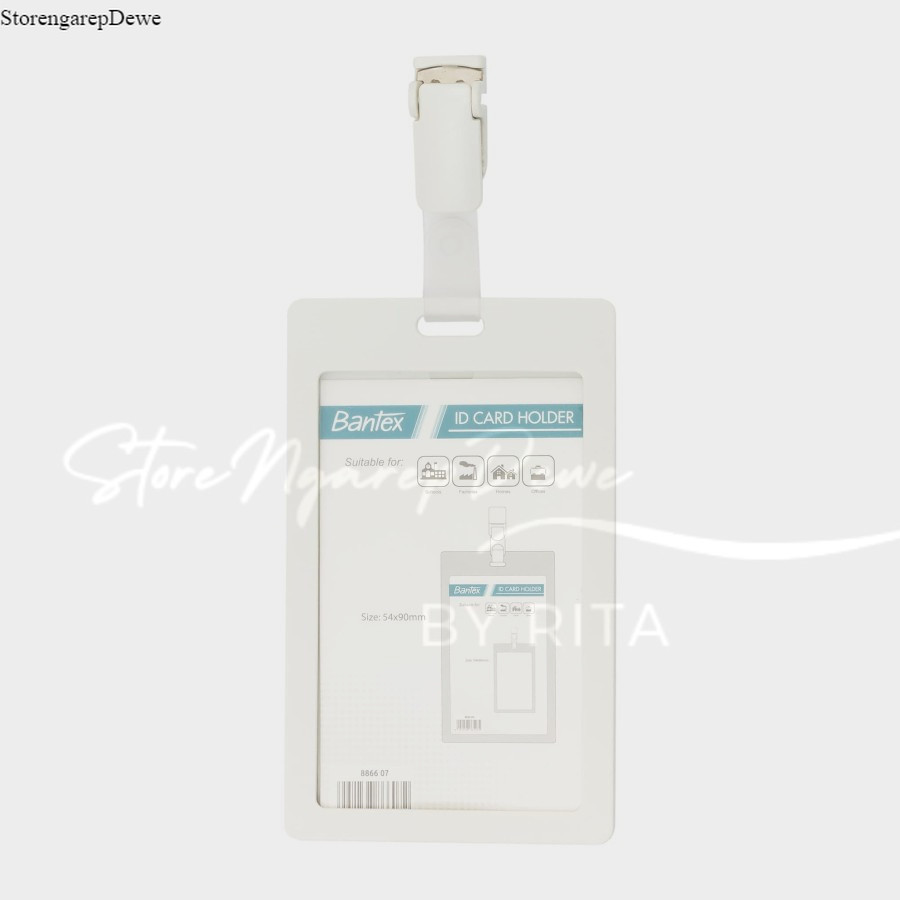 

Bantex ID Card Holder With Clip Portarit White 8866 07 bahan tebal original real produk bantex indonesia