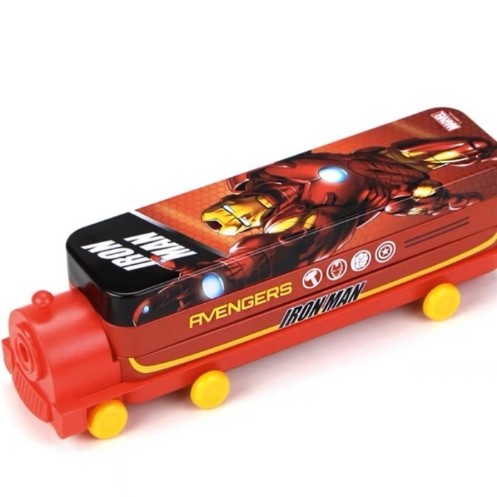 

[Ready] disney pencil case train shape two layers kotak pensil bentuk kereta - Ironman