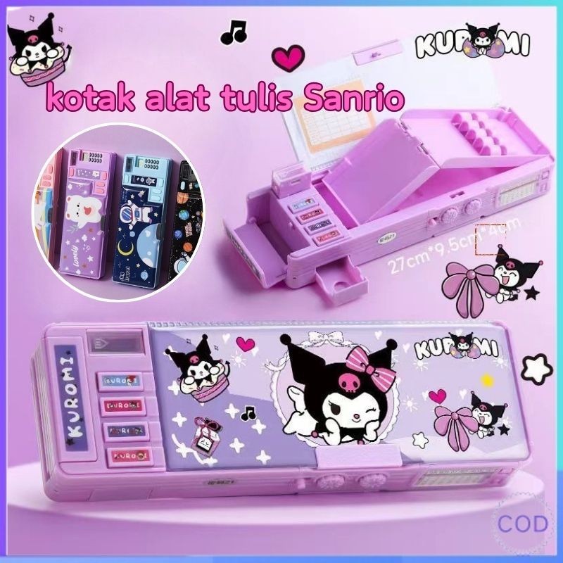 

【COD】Kotak alat tulis SanrioTahan Air kotak Pensil Password Multifungsi Lapis Ganda Berkapasitas Besar Termasuk Rautan Pensil