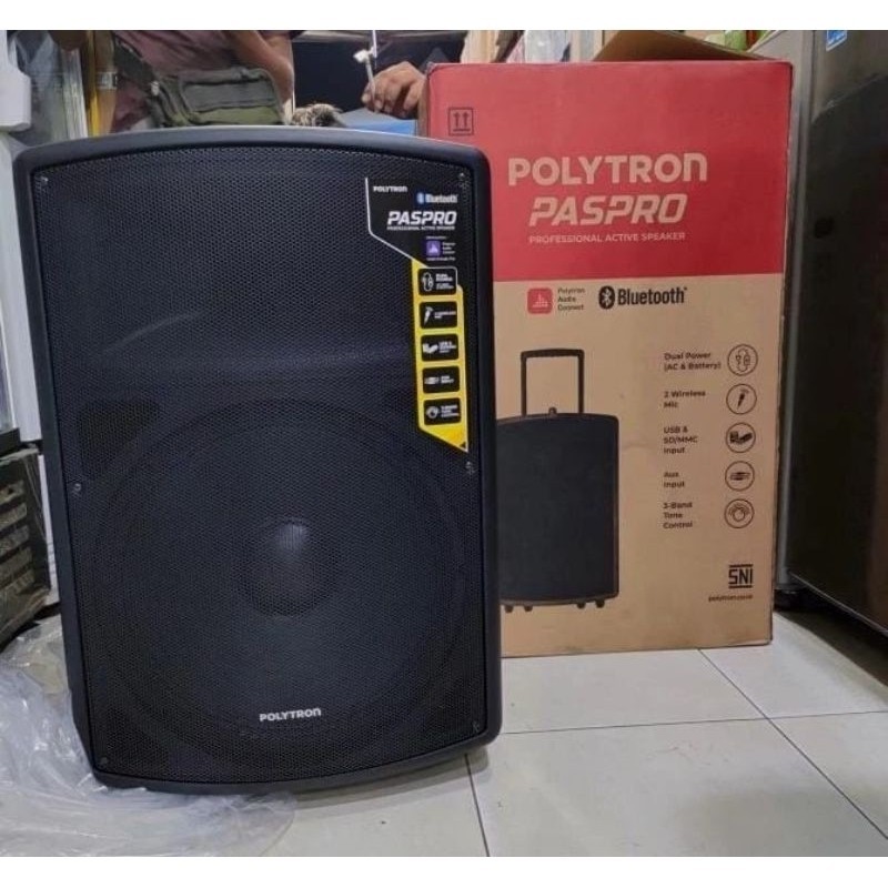 Speaker Portable Polytron PAS PRO15F3 15" Free Mic