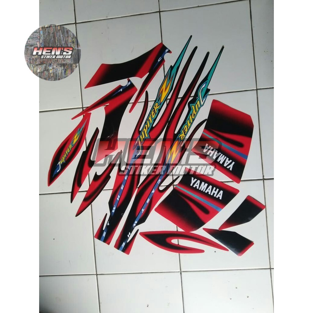stiker striping yamaha jupiter z cw 2005 hitam merah