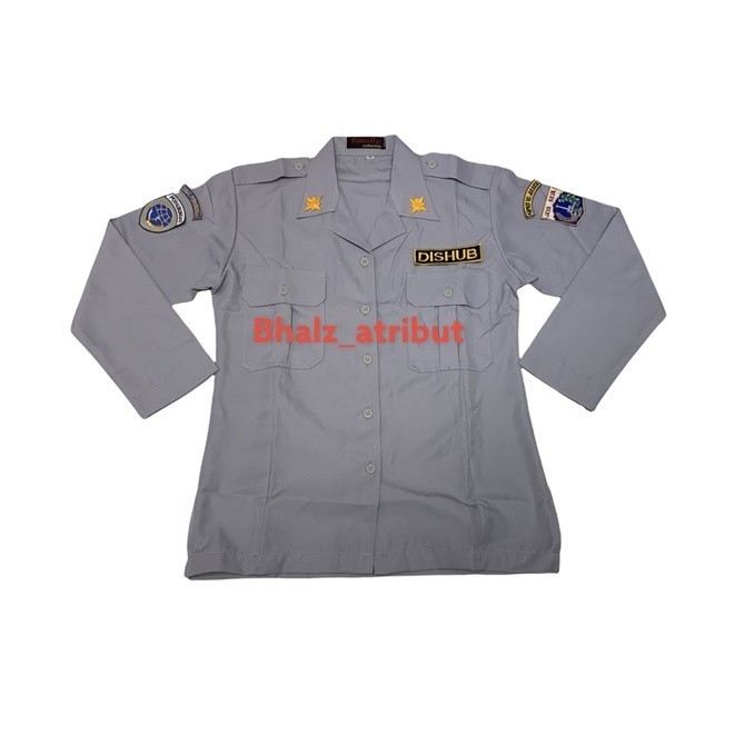 Kemeja DISHUB WANITA baju abu panjang cewek Seragam Abu DISHUB PANJANG WANITA