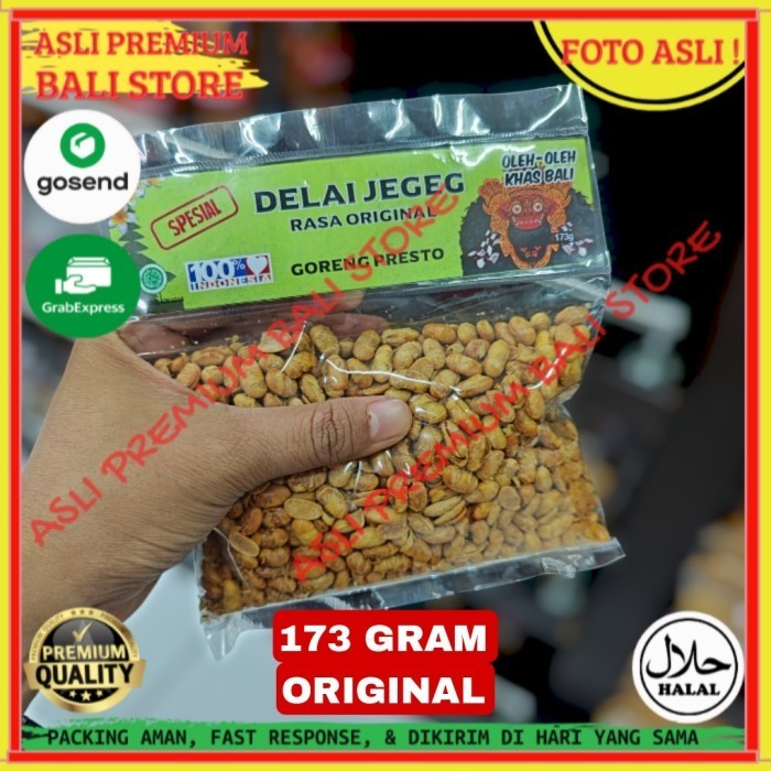 

OLEH OLEH MAKANAN CEMILAN CAMILAN SNACK KULINER KHAS ASLI ORI ORIGINAL BALI KACANG KEDELAI GORENG DELAI JEGEG 173 GRAM GR