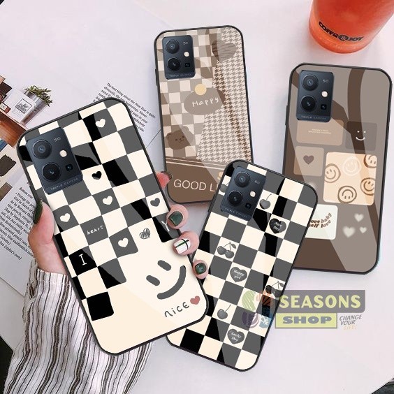 Terlariss [ Vivo T1 5G ] Softcase Kaca Vivo T1 5G - Softcase Glass Glitter Vivo T1 5G - Softcase Viv