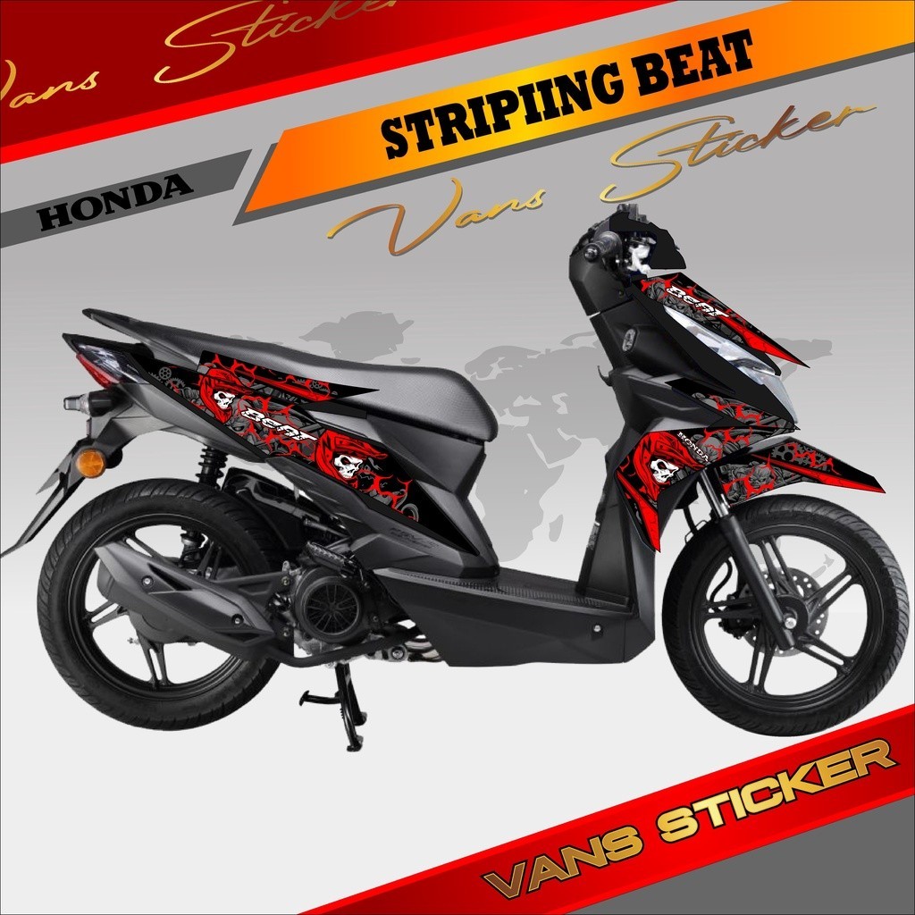 Striping Beat Fi Esp,beat street,Beat Fi New 2016 2017 2018 2019 bahan hologram pelangi,chrome-Stick