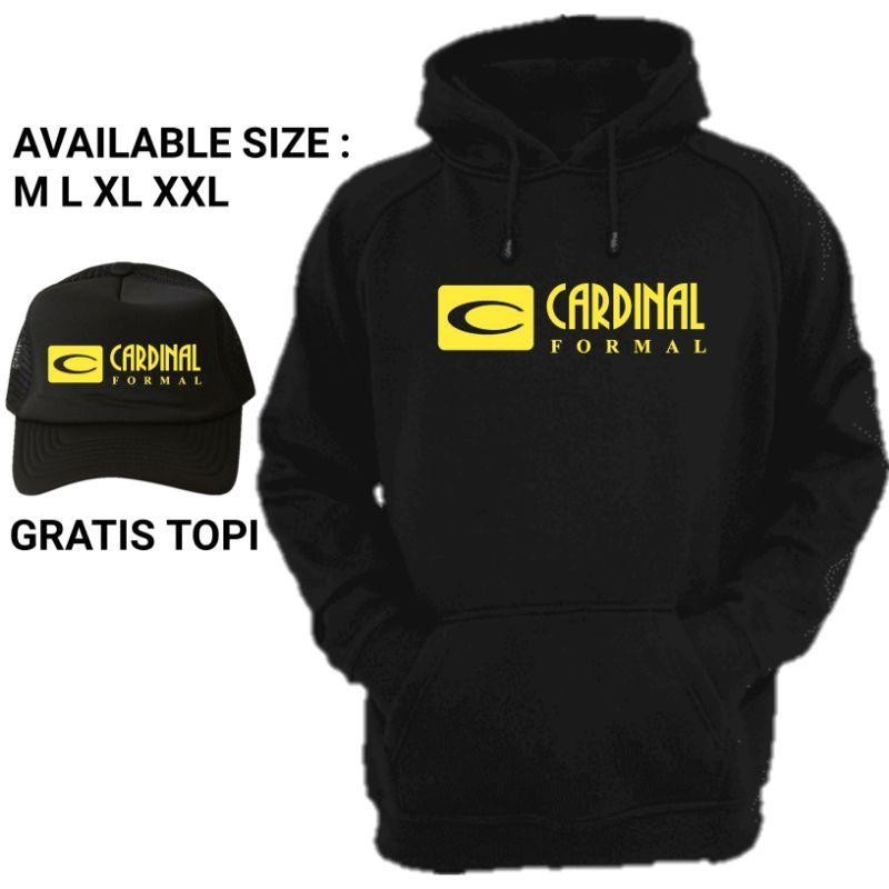 Plus Topi Hoodie Cardinal Blok Samping Besar Sablon Kuning Sweater Keren Pria Wanita Dewasa Terbaru